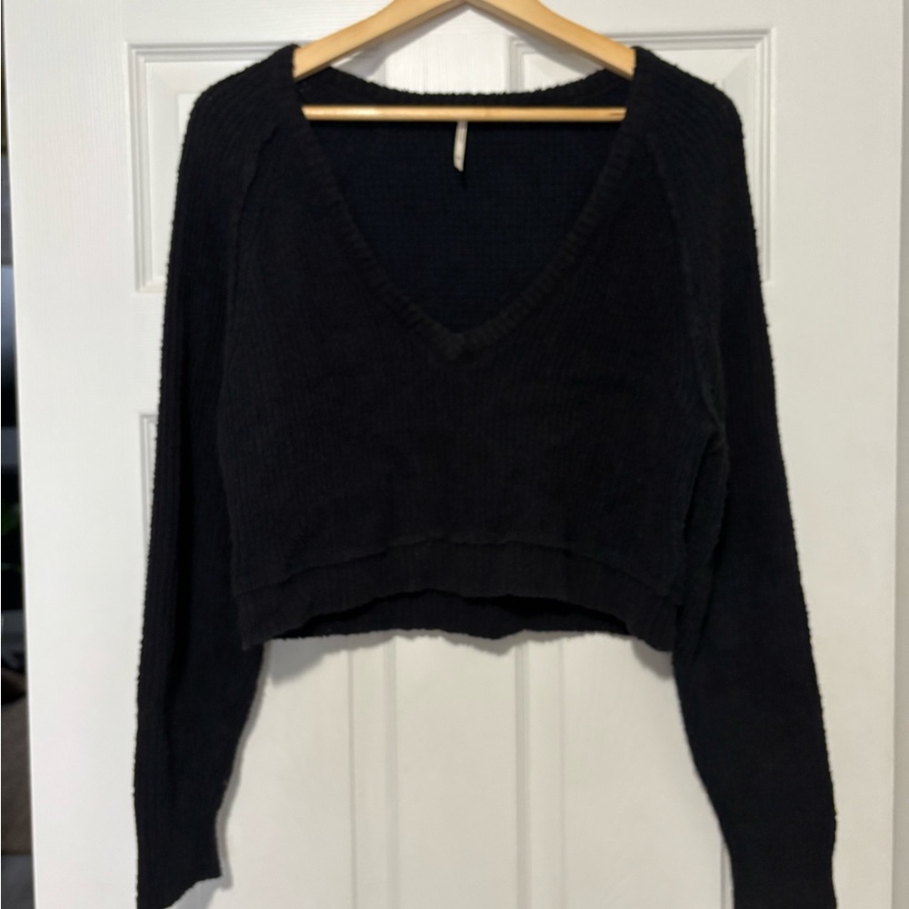 Free People V-Neck Cropped Sweater